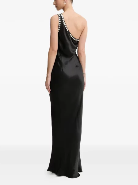Rochie maxi Never Fully Dressed cu un umăr gol de costum negru