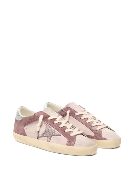 Sneakers Golden Goose σουέντ με πετραδάκια ροζ