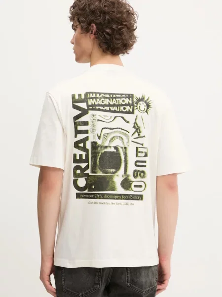 Tričko Hugo Blue s potiskem béžová