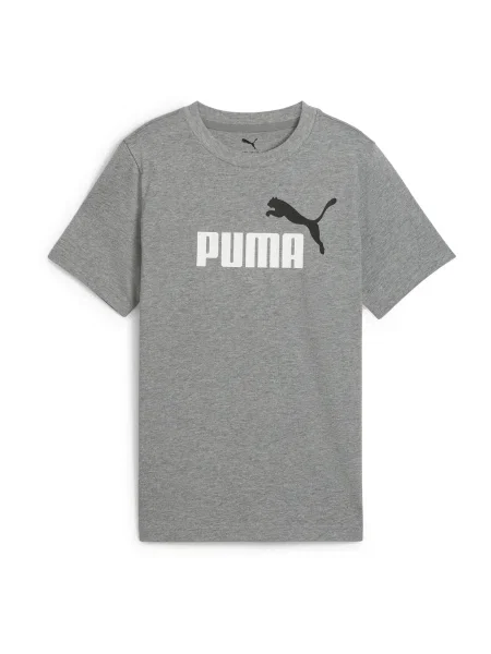 PUMA Tricou Essentials gri amestecat / negru alb