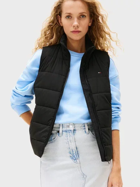 Утеплений джинсовий жилет Tommy Jeans чорний