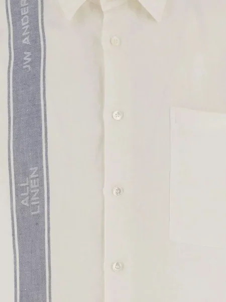 Lenvászon csíkos ing Jw Anderson autogrammal fehér
