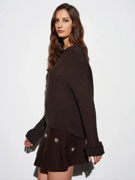 Dilvin Pulover Pullover temno rjava