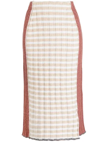Fustă Yanyan Knits în carouri tricotate cu imagine