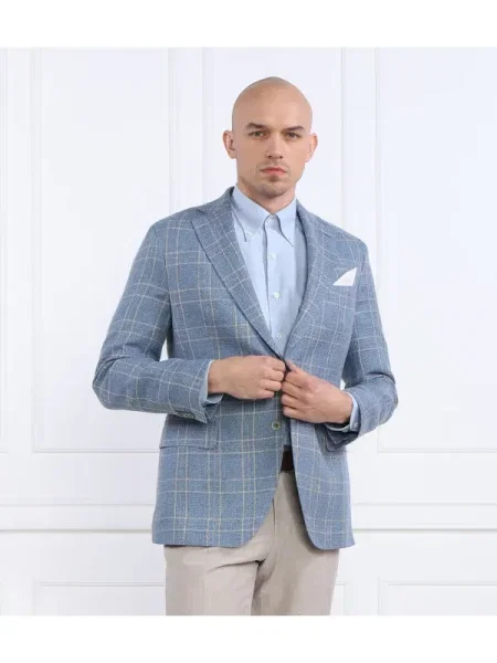 Oscar Jacobson De in sacou Fogerty Blazer cu adaos de mătase albastru
