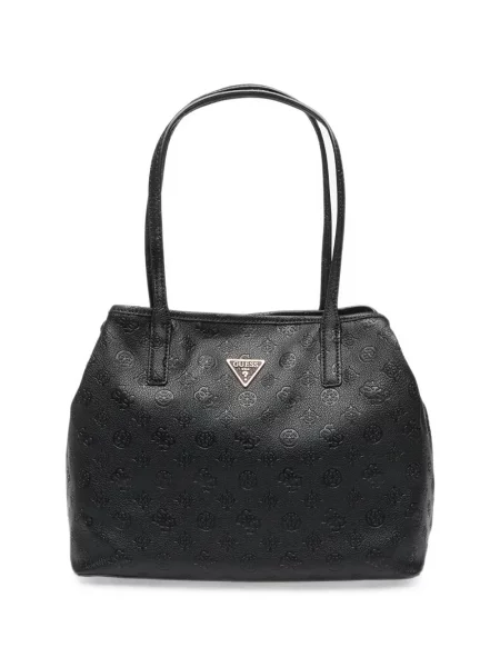 Geantă shopper Guess cu autograf negru