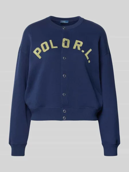 Bluza rozpinana z nadrukiem z logo i listwą guzikową Polo Ralph Lauren granatowa