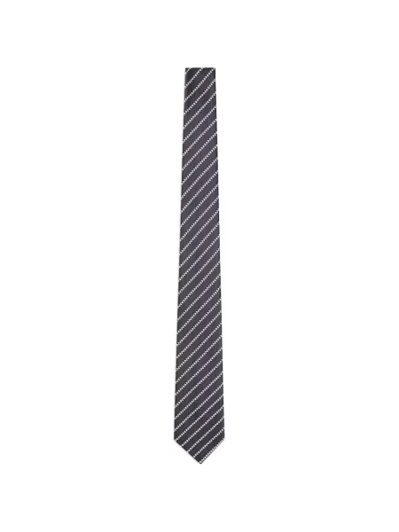 Cravată Giorgio Armani cu broderie de mătase gri