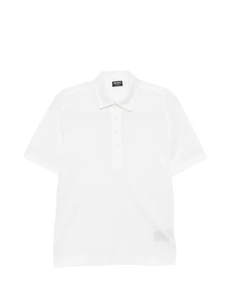 Gulerat polo Zegna alb
