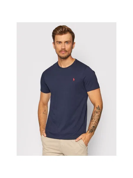 Polo Ralph Lauren Marškinėliai Bsr Tamsiai mėlyna Custom Slim Fit raudona