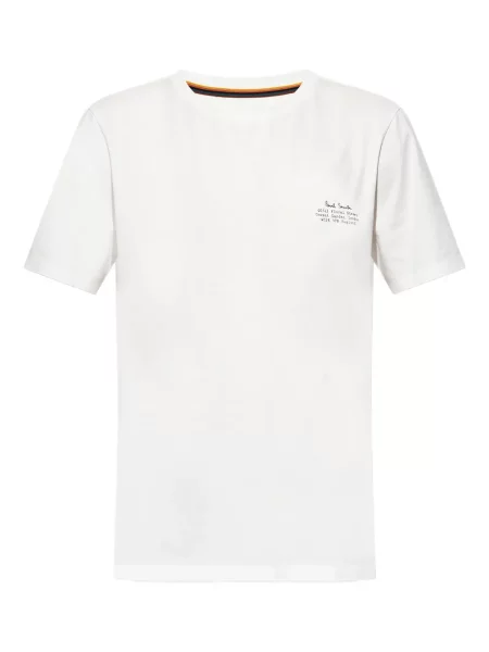 Tricou Paul Smith cu broderie cu decolteu rotund alb