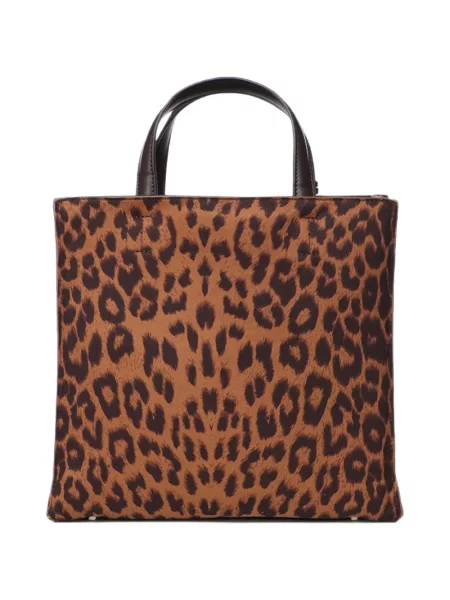 Geantă shopper V°73 cu imagine cu model leopard maro