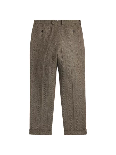 Pantaloni Ralph Lauren Rrl cu model herringbone maro
