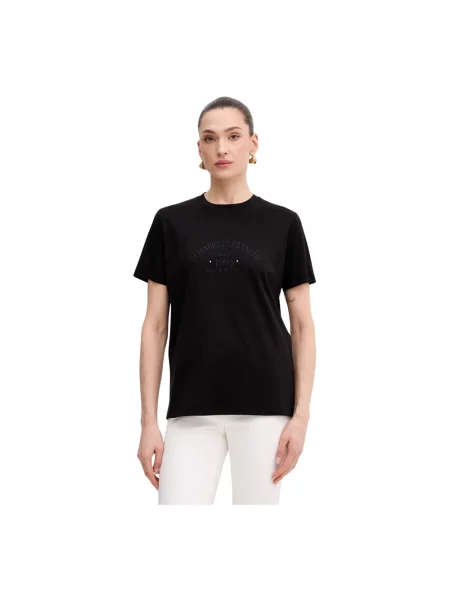 Koszulka Elisabetta Franchi z logo czarna