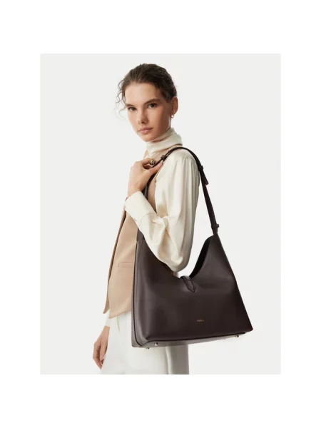 Torebka Furla bambusowa brązowa
