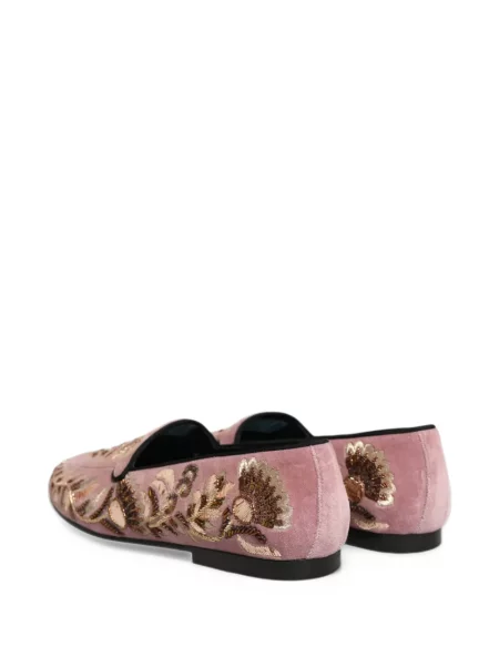 Βελούδινα φλοράλ σκαρπινια Dolce & Gabbana ροζ