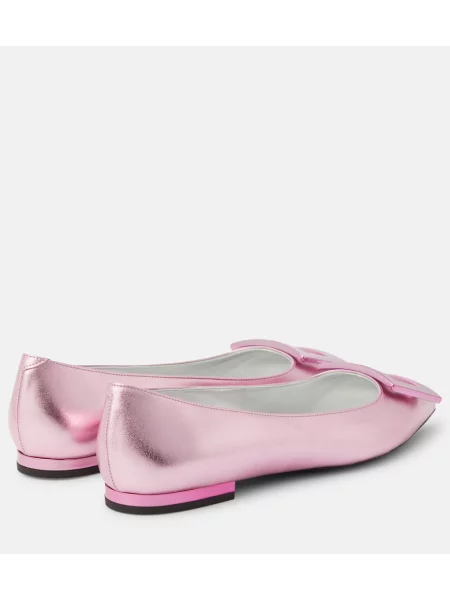 Balerini Roger Vivier din piele roz