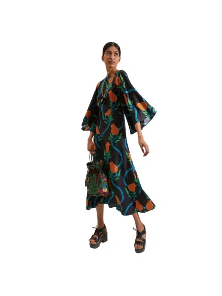 Sukienka midi La Doublej do kolan garniturowa czarna