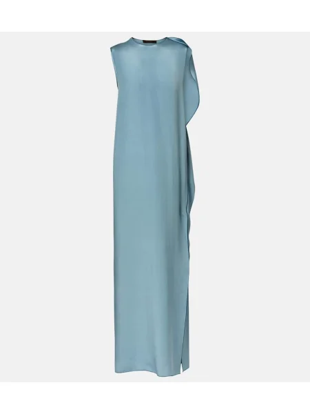 Rochie maxi Max Mara de mătase eleganta albastru