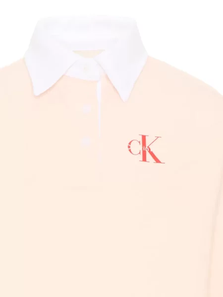 Koszulka polo dziecięca Calvin Klein różowa