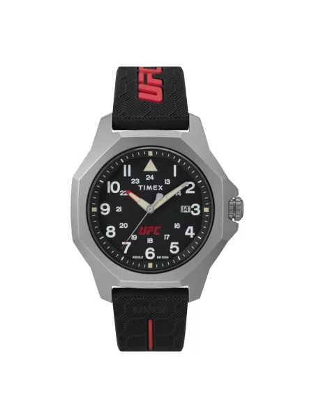 Lniany zegarek Timex czarny