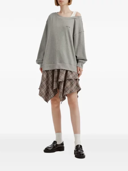 Rochie midi Tout A Coup în carouri gri
