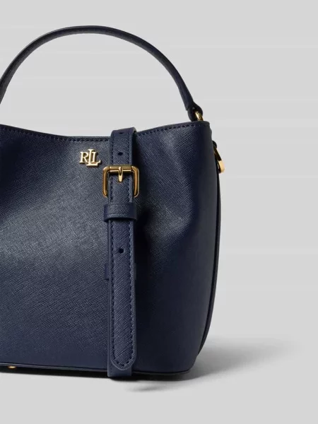 Lauren Ralph Lauren torebka skórzana granatowy niebieska