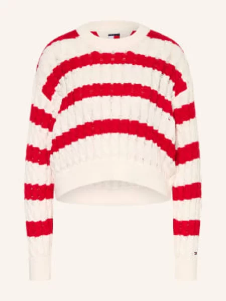 Tommy Jeans Sweter rot biały