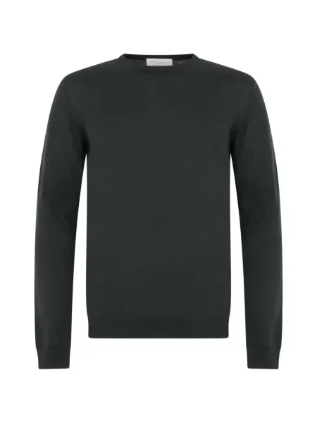 Lung pulover Roberto Collina cu decolteu rotund verde