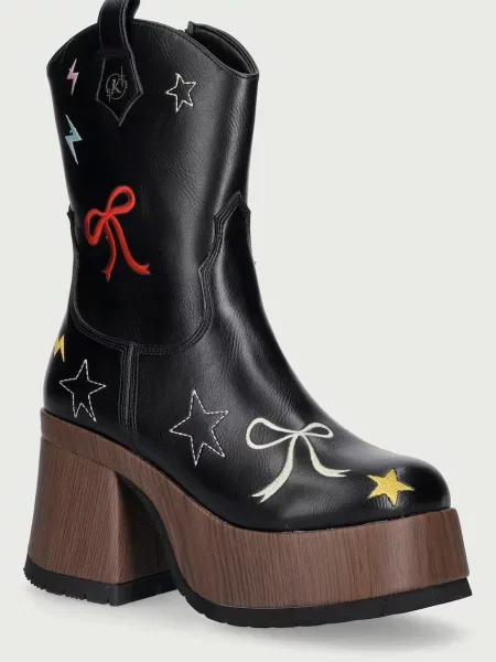 Koi Footwear cizme cowboy cu înalt pentru femei Lassitude Chunky Cowboy Boots negru