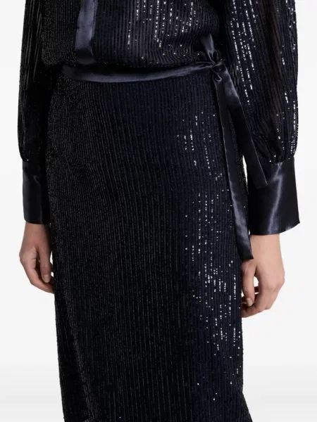 Fustă midi Peserico cu paiete până la genunchi albastru