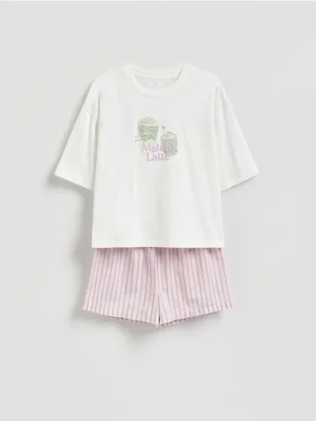 Reserved Set pijama din două piese cu imprimeu lavand