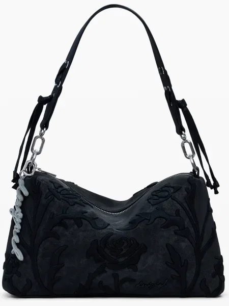 Geanta crossbody Desigual cu model floral negru