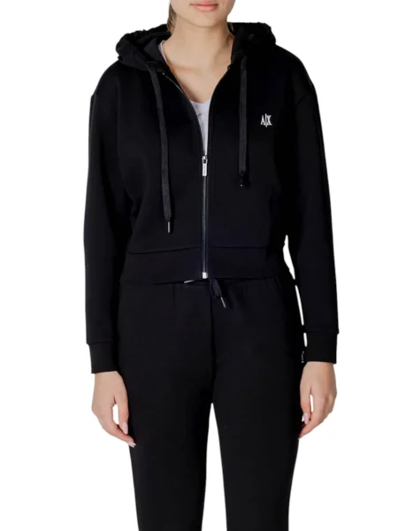Bluza z kapturem Armani Exchange z kapturem czarna