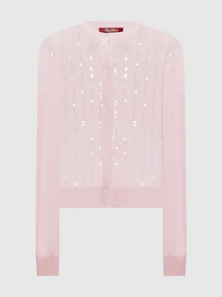 Кардиган LIBBRA із шовку та вовни Max Mara рожевий