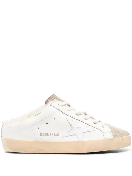 Sneakerși Golden Goose cu șireturi din dantelă alb