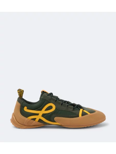 Sneakerși Loewe din piele de căprioară verde