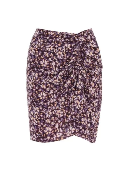 Krótka spódnica mini Isabel Marant Etoile w kwiatki fioletowa