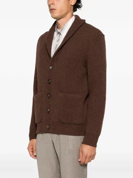 Gulerat cardigan Eleventy tricotate maro