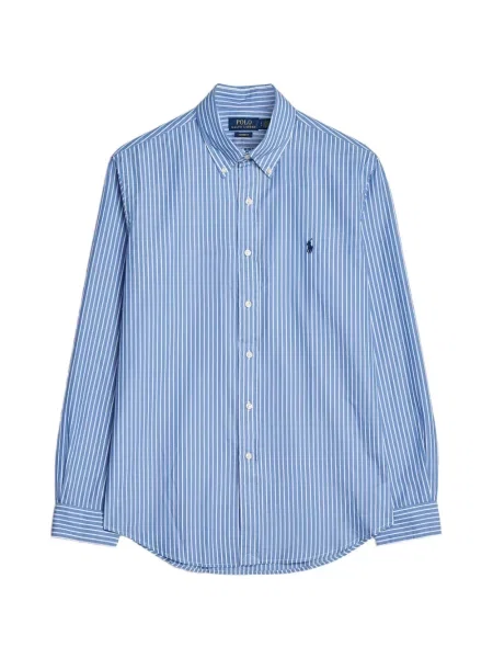 Pruhovaná košile Polo Ralph Lauren s autogramem modrá