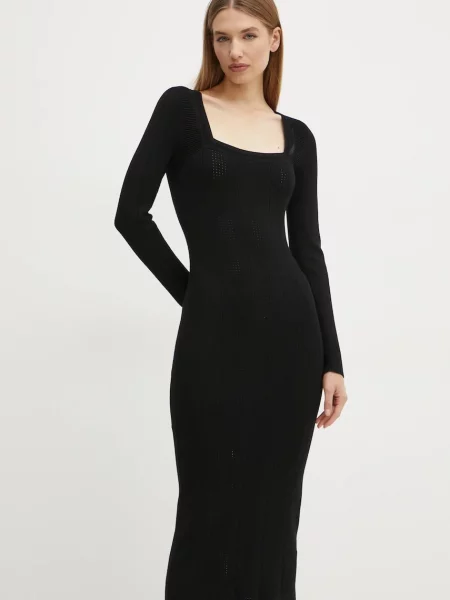 BOSS rochie midi mulata negru