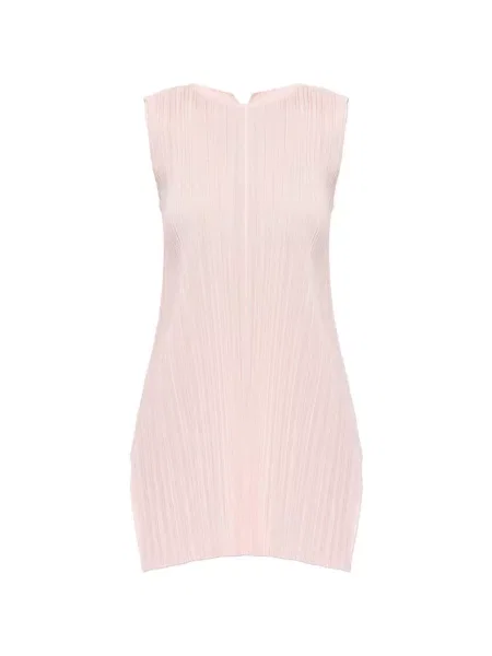 Bluză Pleats Please Issey Miyake fără mâneci roz