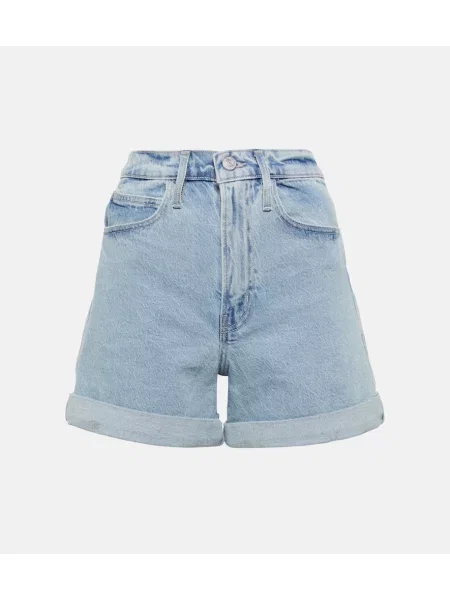 Szorty jeansowe Frame z wysoką talią niebieskie