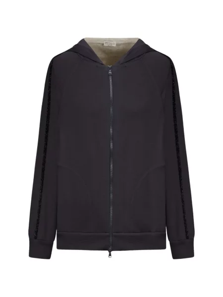 Bluza z kapturem Brunello Cucinelli czarna