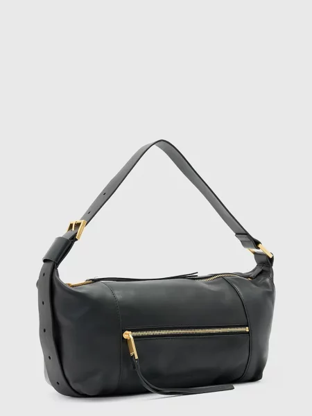 Кожаная сумка Allsaints черная