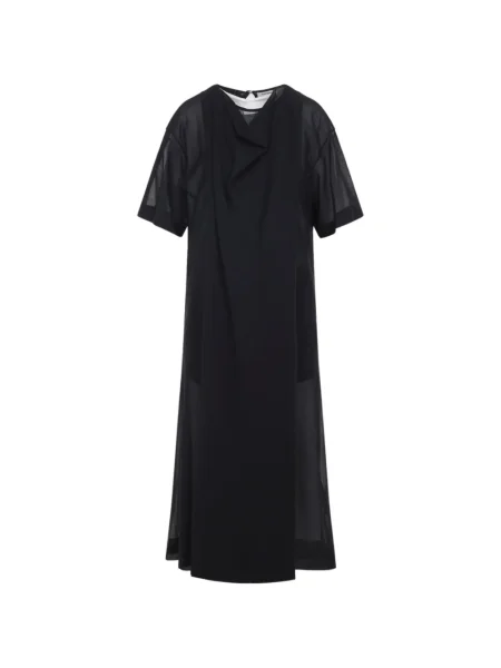 Rochie midi Carven drapată până la genunchi de costum negru