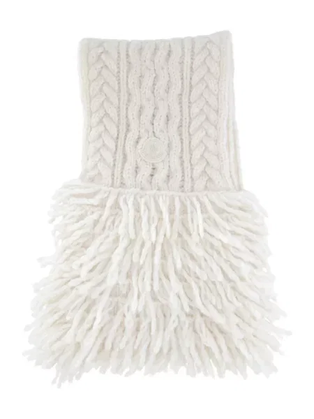 Fular Moncler cu franjuri tricotate