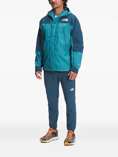 Geacă The North Face cu glugă cu autograf albastru