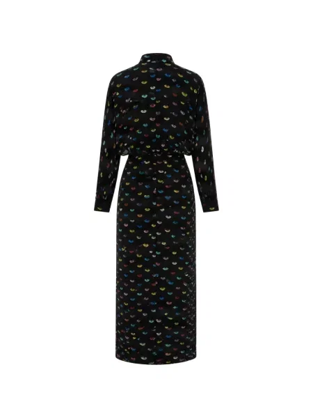 Lung rochie midi Fiorucci cu imagine negru