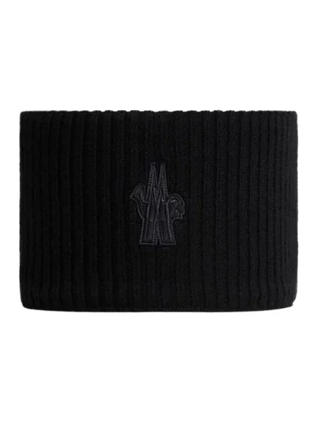 Czapka Moncler Grenoble wełniana z logo czarna